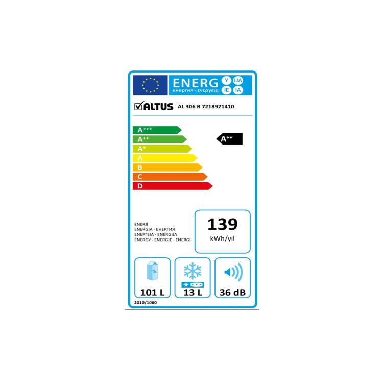 Altus AL 306 B 140L Counter Level Refrigerator