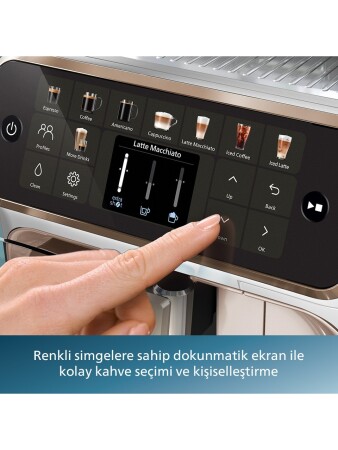 Philips 5500 Serisi LatteGo Tam Otomatik Espresso Makinesi 20 Sıcak ve Soğuk İçecek, Renkli Dokunmatik Ekran, EP5543/80 - Thumbnail