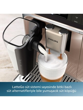 Philips 5500 Serisi LatteGo Tam Otomatik Espresso Makinesi 20 Sıcak ve Soğuk İçecek, Renkli Dokunmatik Ekran, EP5543/80 - Thumbnail