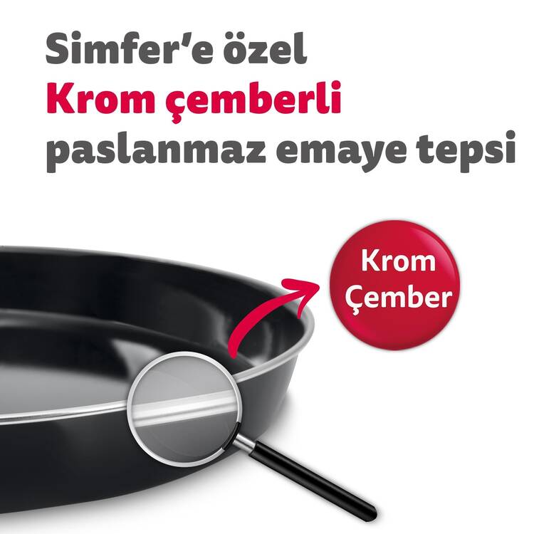 Simfer 7033 İnox Gri 70 Litre 2000W Pro Turbo Midi Fırın