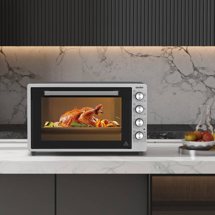 Simfer 7033 İnox Gri 70 Litre 2000W Pro Turbo Midi Fırın