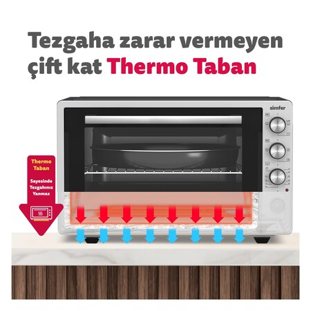 Simfer 7033 İnox Gri 70 Litre 2000W Pro Turbo Midi Fırın - Thumbnail