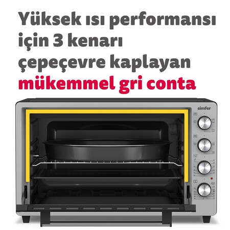Simfer 7033 İnox Gri 70 Litre 2000W Pro Turbo Midi Fırın - Thumbnail