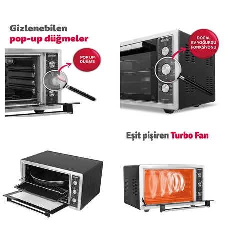 Simfer 4507 Turbo 45 lt Inox Midi Fırın - Thumbnail